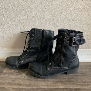 Guess black combat boots